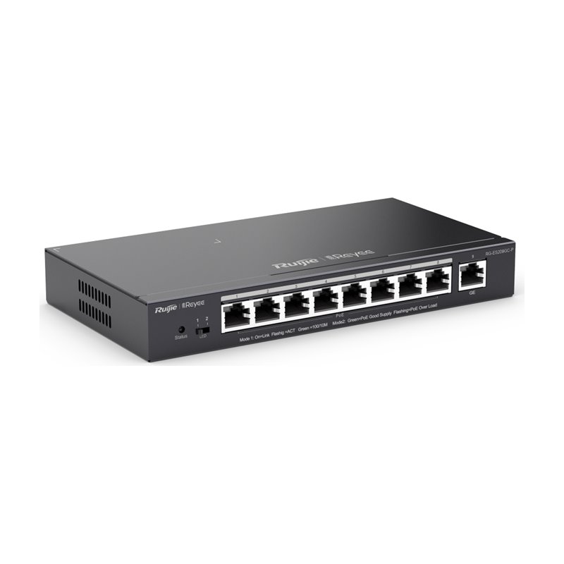 Ruijie RG-ES209GC-P 9 埠千兆雲端網管 PoE 交換器 1 Ruijie RG-ES209GC-P 9 埠雲端管理 PoE 交換器-北寧網路施工 CPTECH(圖1)